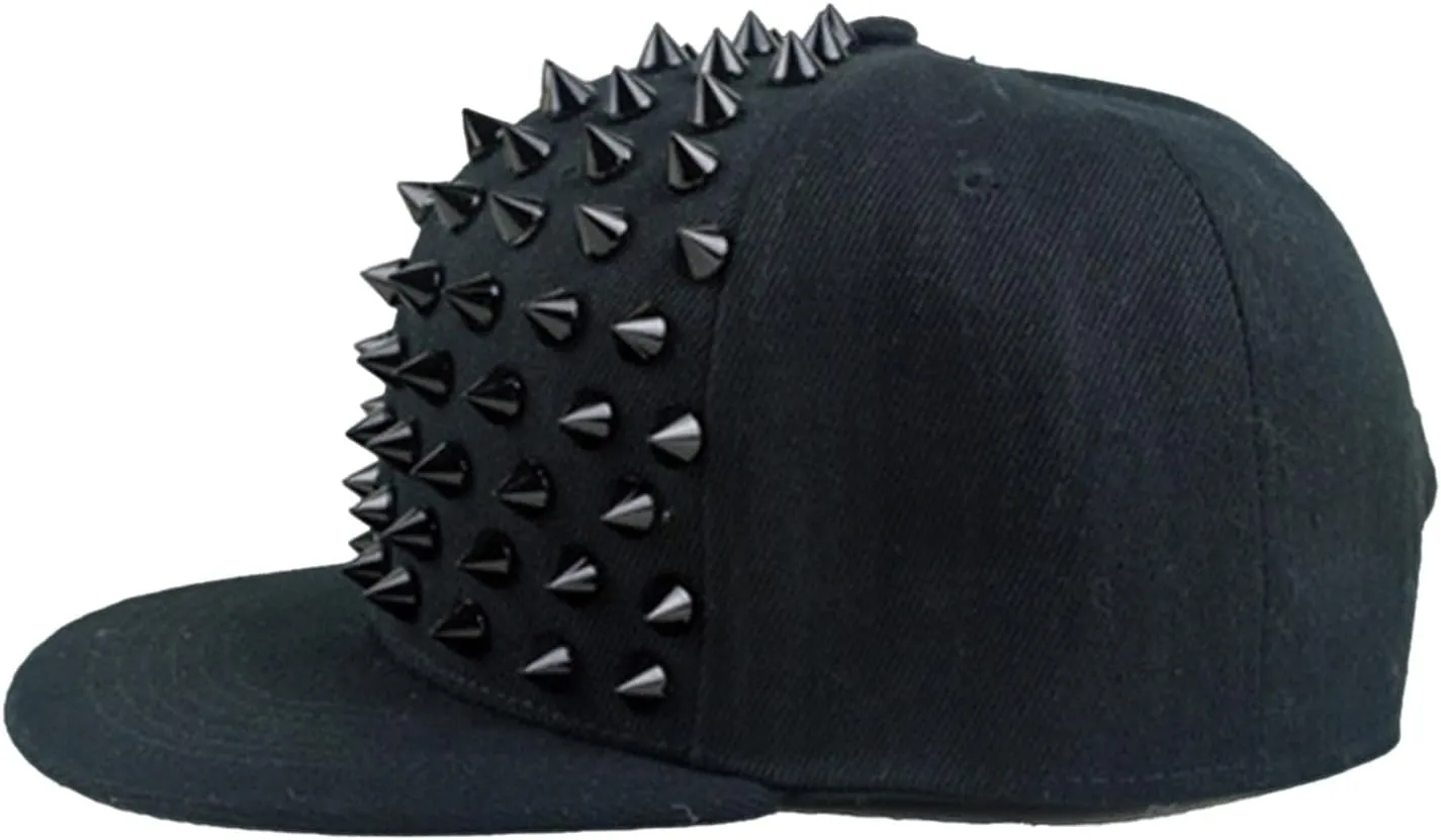 BAIMORE Unisex Baseball Cap Rock Cool Hip Hop Studded Rivet Snapback Flat Cap Hat