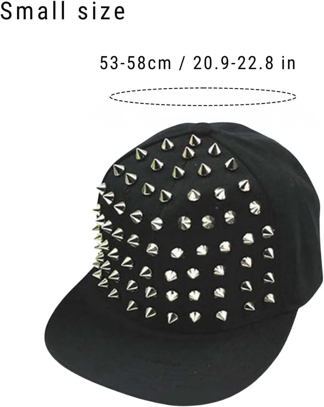 BAIMORE Unisex Baseball Cap Rock Cool Hip Hop Studded Rivet Snapback Flat Cap Hat