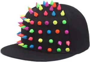 BAIMORE Unisex Baseball Cap Rock Cool Hip Hop Studded Rivet Snapback Flat Cap Hat