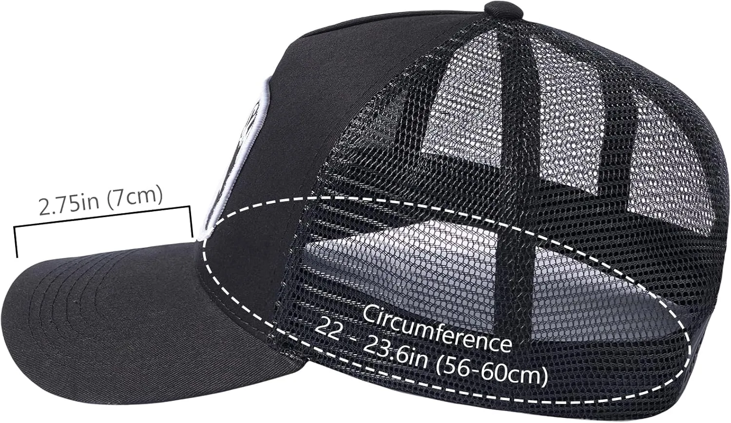 BASSDASH Trucker Hat Embroidered Patch Adjustable Baseball Cap Mesh Back Fishing Hat
