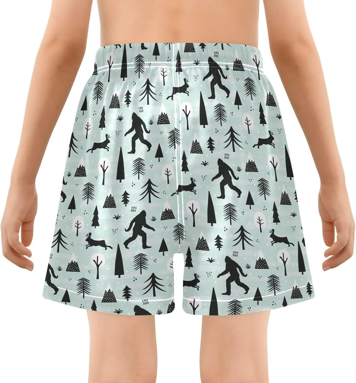 Boys Swim Trunks with Compression Liner Quick Dry Board Shorts with Boxer Brief Bathing Suit 4-14 Years