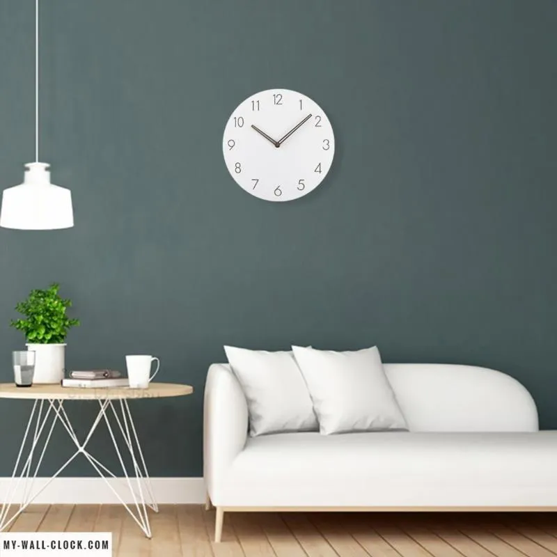 Clock Design Wood Natural White