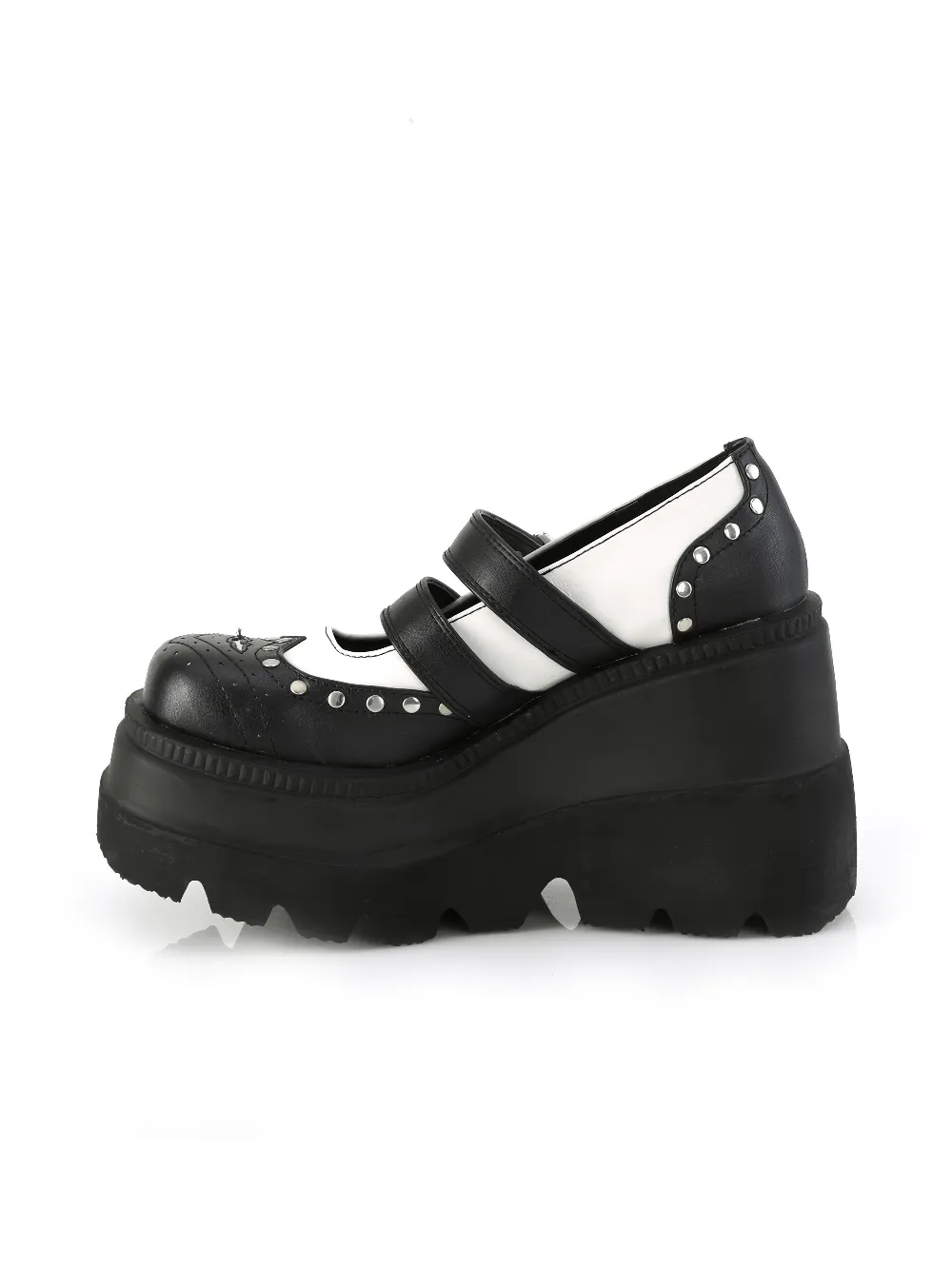 DEMONIA Women's Black and White Lolita Platform Shoes