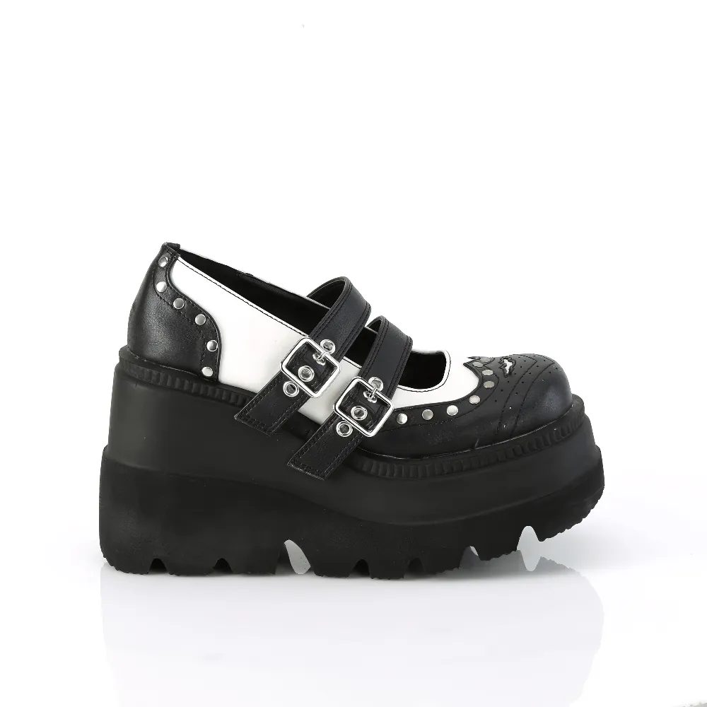 DEMONIA Women's Black and White Lolita Platform Shoes