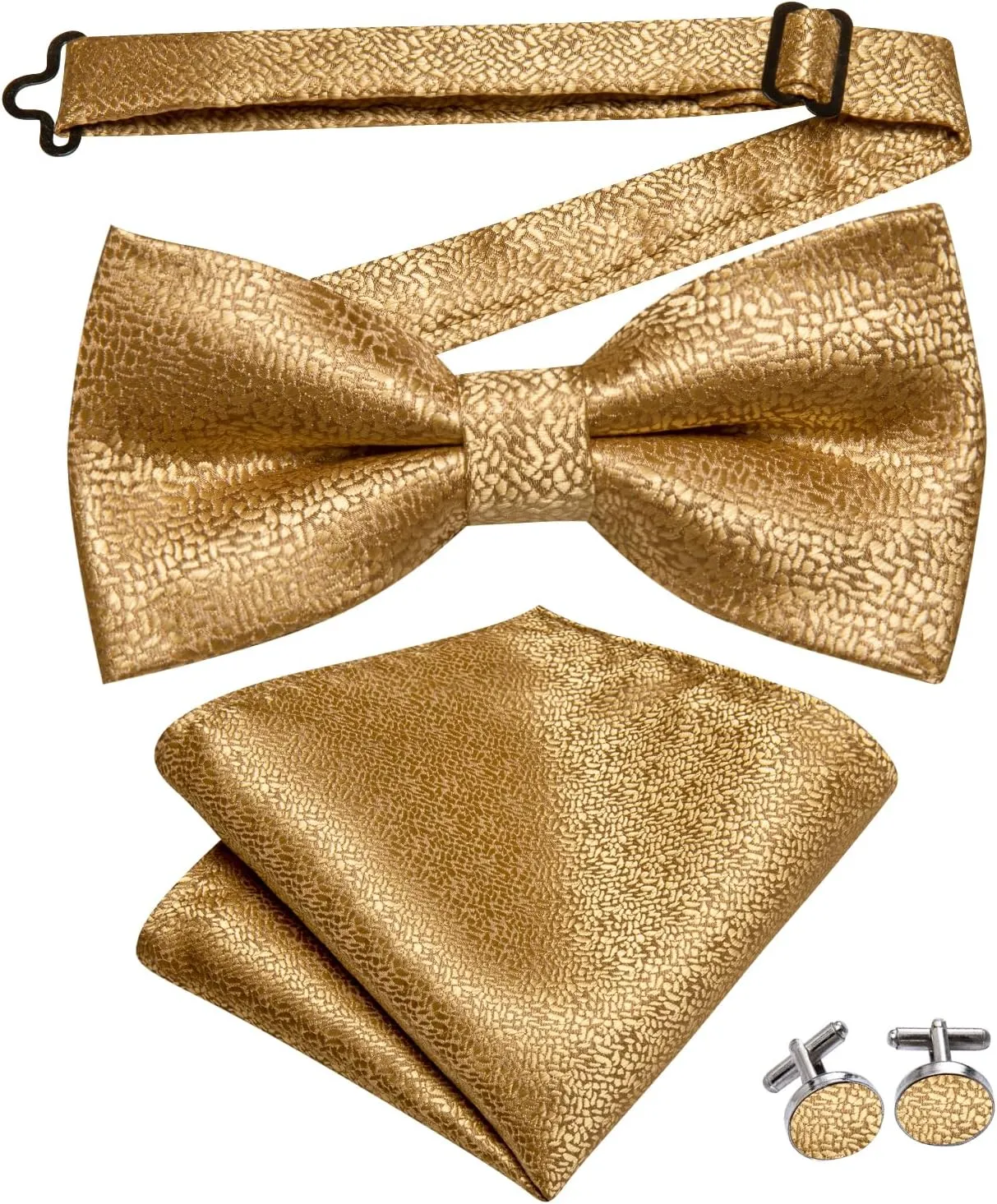 Dubulle Mens Paisley Striped Bowtie Set Pre-tied Bowtie for Men and Pocket Square Set Wedding Business