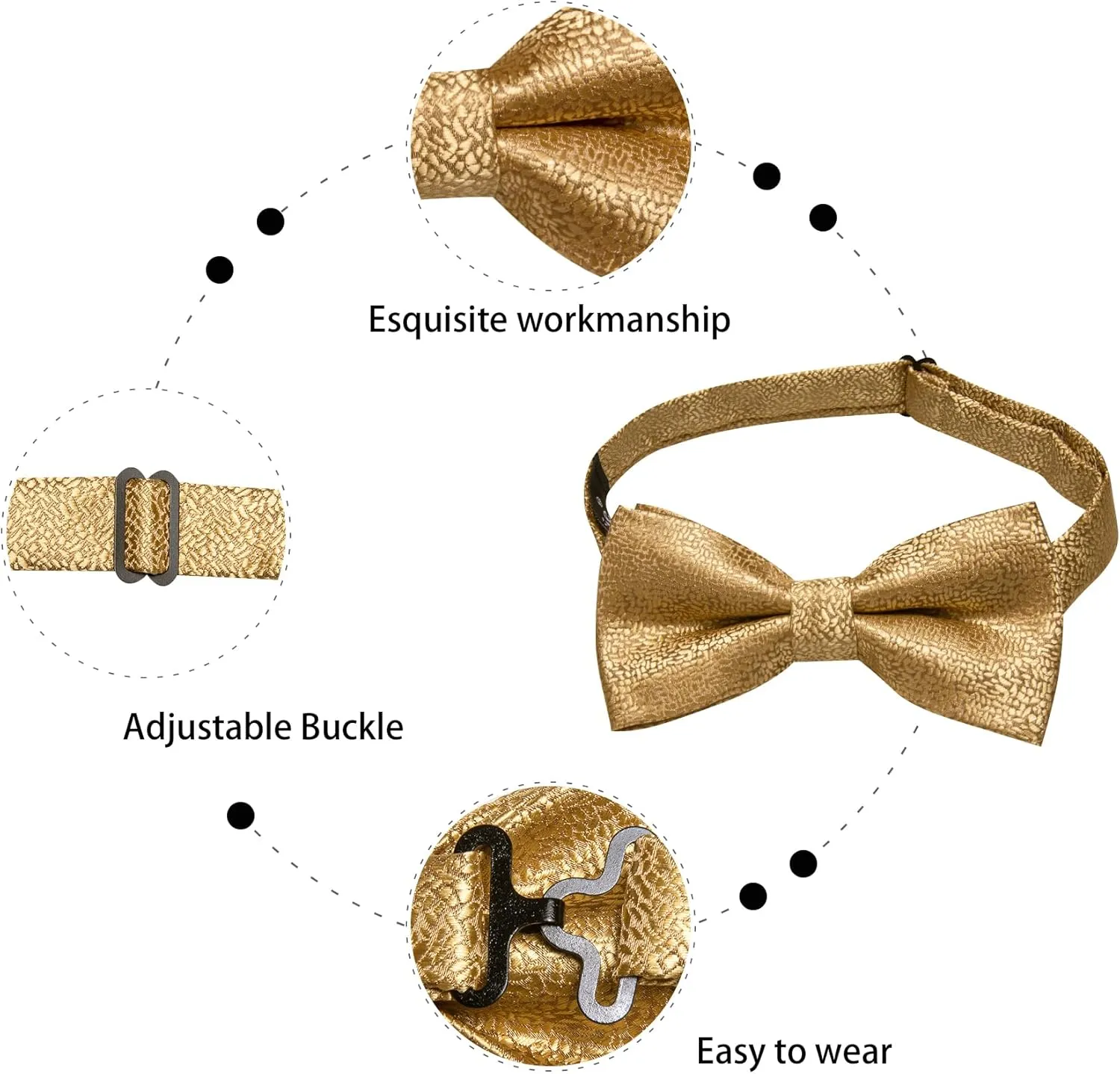Dubulle Mens Paisley Striped Bowtie Set Pre-tied Bowtie for Men and Pocket Square Set Wedding Business