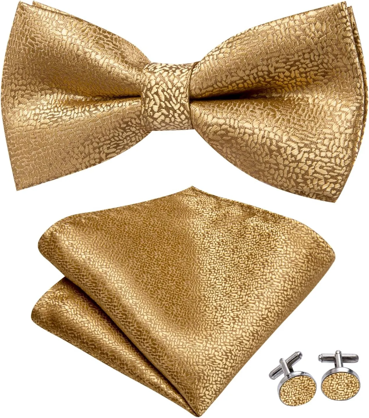 Dubulle Mens Paisley Striped Bowtie Set Pre-tied Bowtie for Men and Pocket Square Set Wedding Business