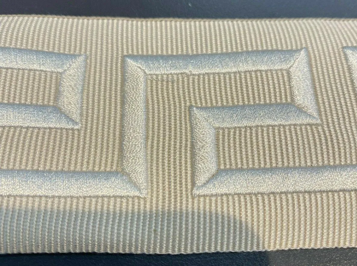 Embroidery Ivory Greek Key Trim Tape By The Yard