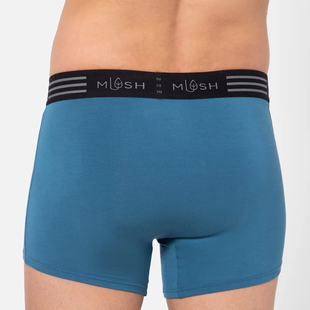 Mush Ultra Soft, Breathable, Feather Light Men's Bamboo Trunk || Naturally Anti-Odor and Anti-Microbial Bamboo Innerwear (XL, Blue)