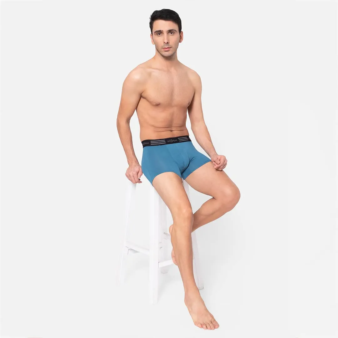 Mush Ultra Soft, Breathable, Feather Light Men's Bamboo Trunk || Naturally Anti-Odor and Anti-Microbial Bamboo Innerwear (XL, Blue)