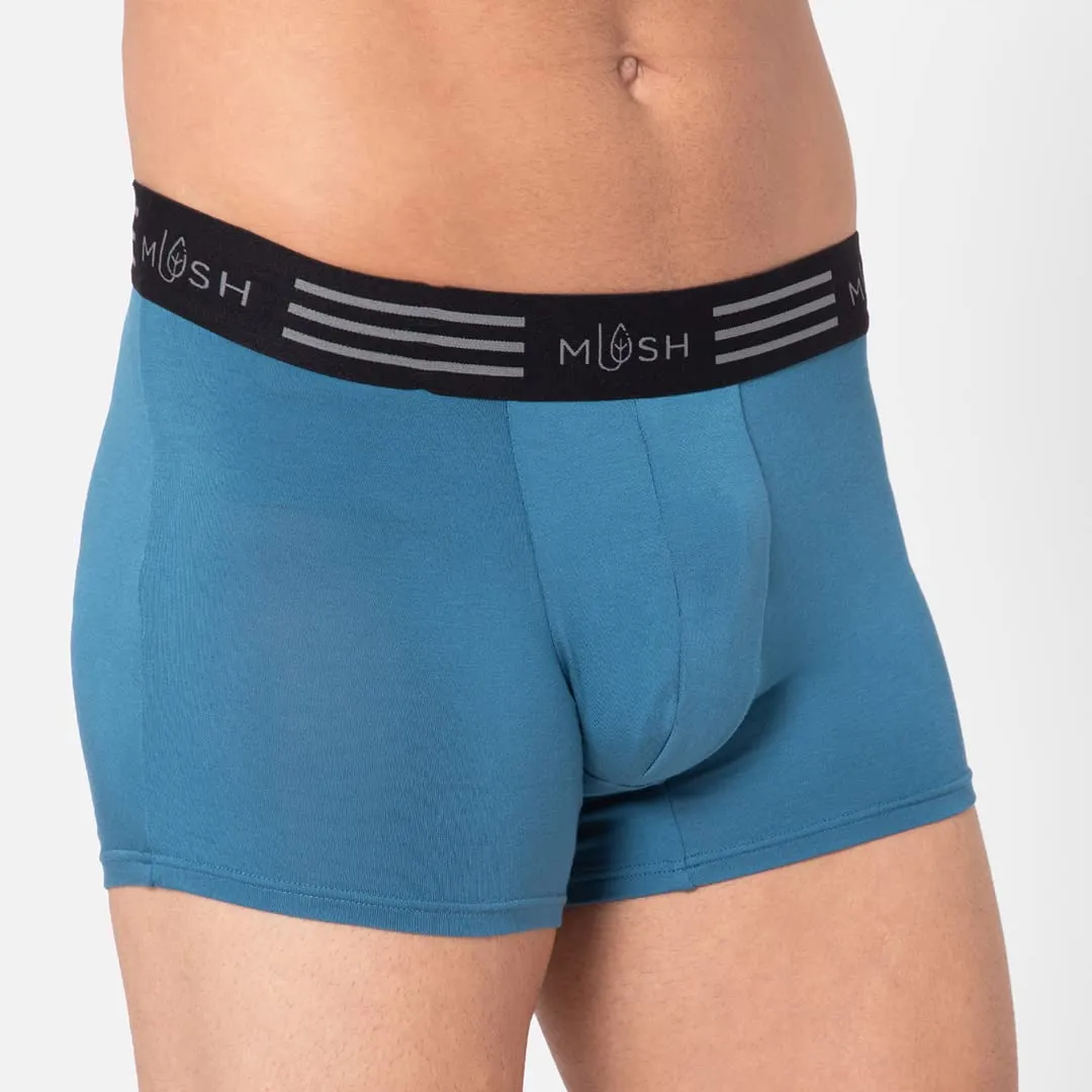 Mush Ultra Soft, Breathable, Feather Light Men's Bamboo Trunk || Naturally Anti-Odor and Anti-Microbial Bamboo Innerwear (XL, Blue)