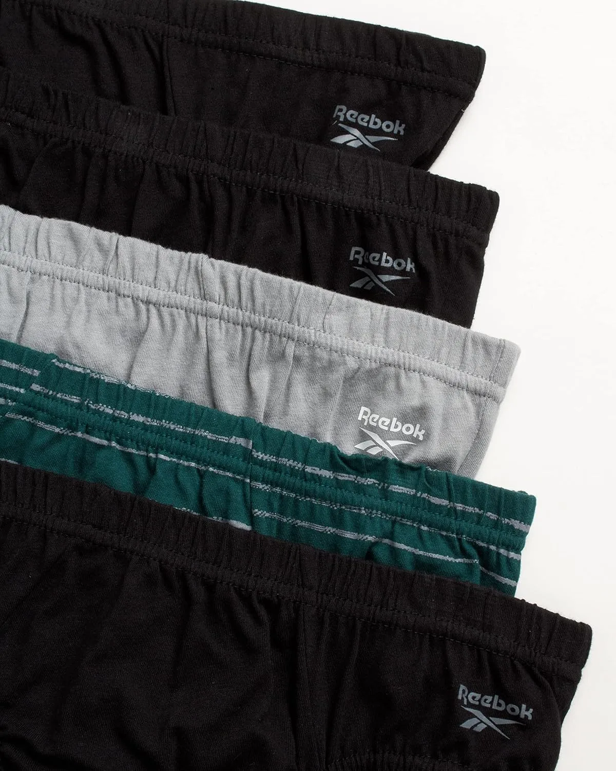 Reebok Low Rise Mens Underwear Briefs - 5 Pack Performance Briefs Cotton Underwear For Men with Contour Pouch (Sizes: S-XL)