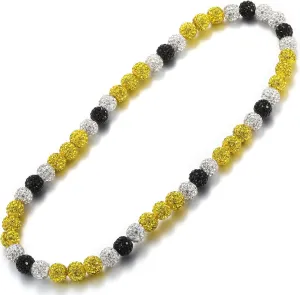 RWQIAN Baseball Beaded Necklace for Men Boys, Bling Drip Chains Inspired Accessory With Diamond Rhinestone Discoball, Jewelry Making Gift for Baseball Team Athletes