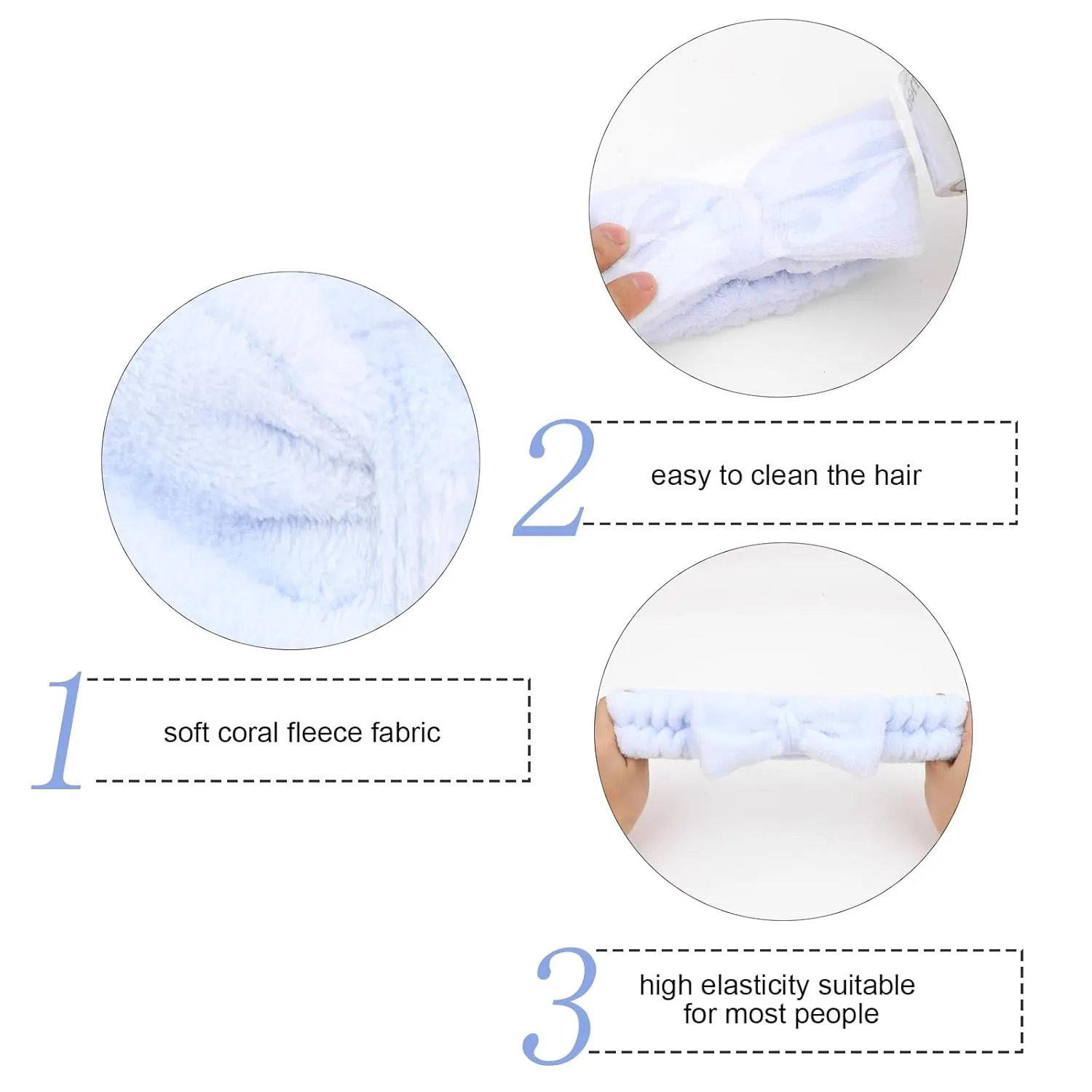 Semato Bachelorette Party Favor Set - Bride & Bridesmaid Spa Headbands (1 Bride   7 Blue)