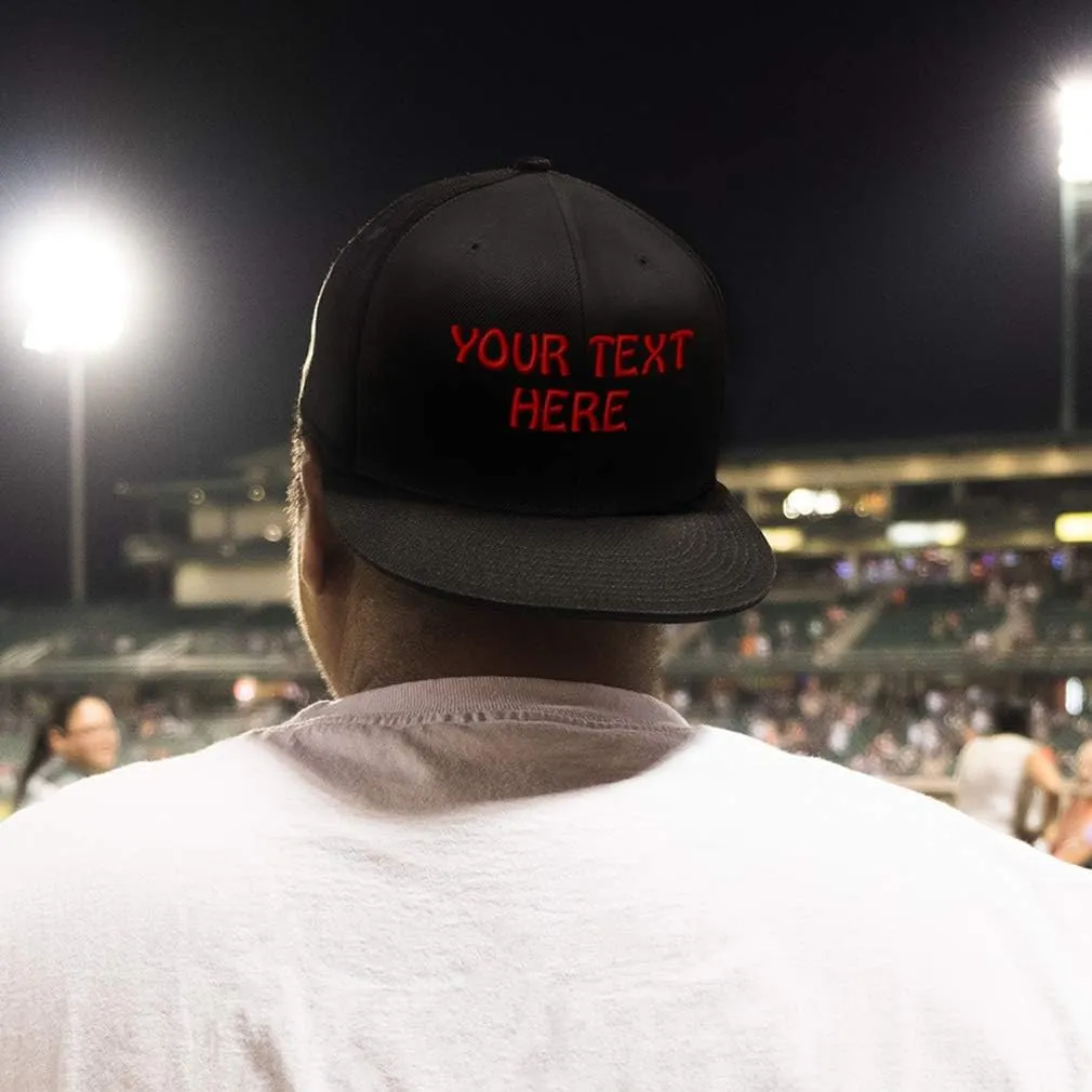 Snapback Hats for Men & Women Custom Personalized Text Flat Bill Baseball Cap