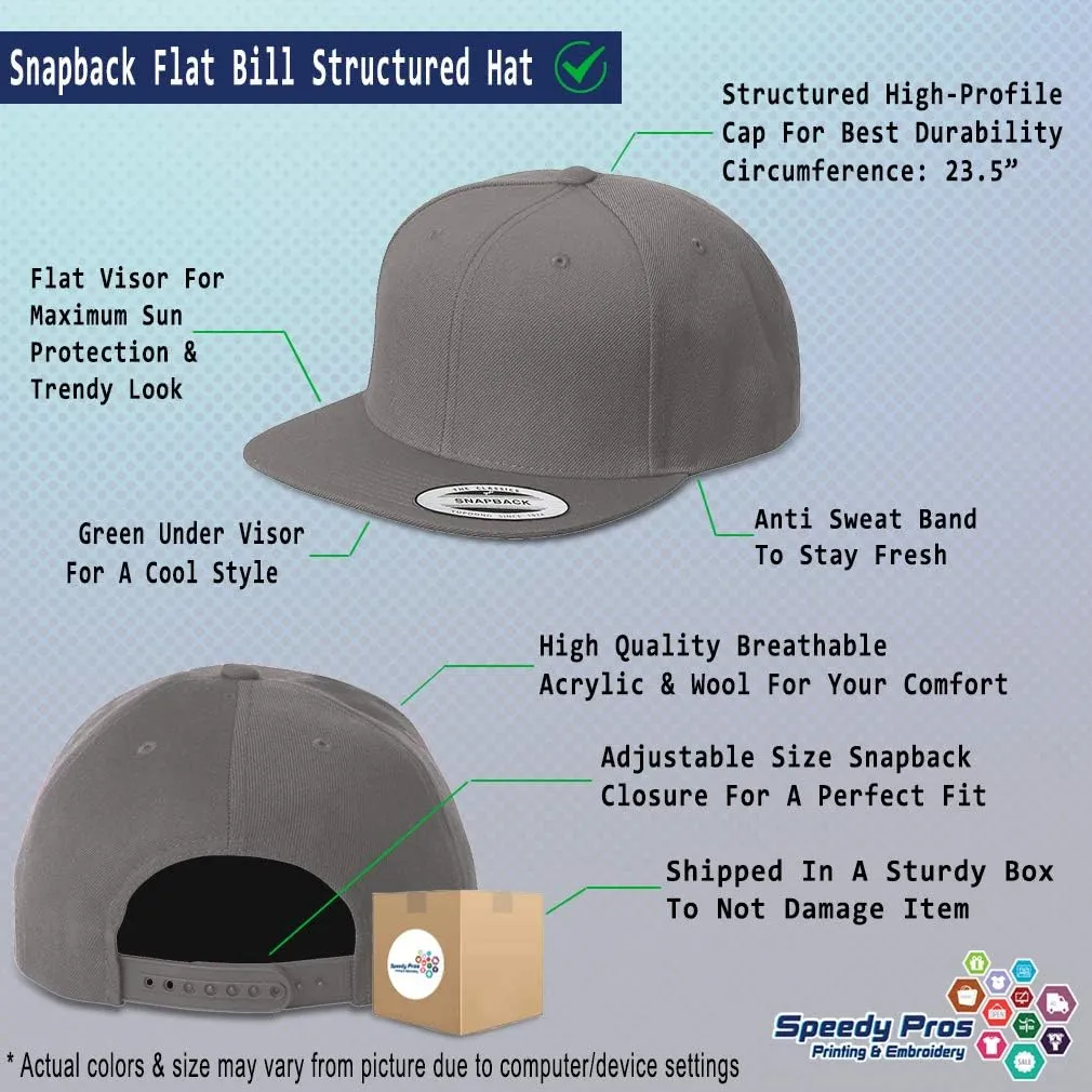 Snapback Hats for Men & Women Custom Personalized Text Flat Bill Baseball Cap