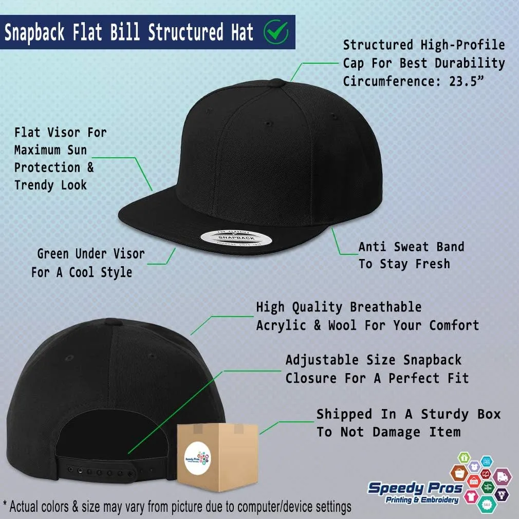 Snapback Hats for Men & Women Custom Personalized Text Flat Bill Baseball Cap