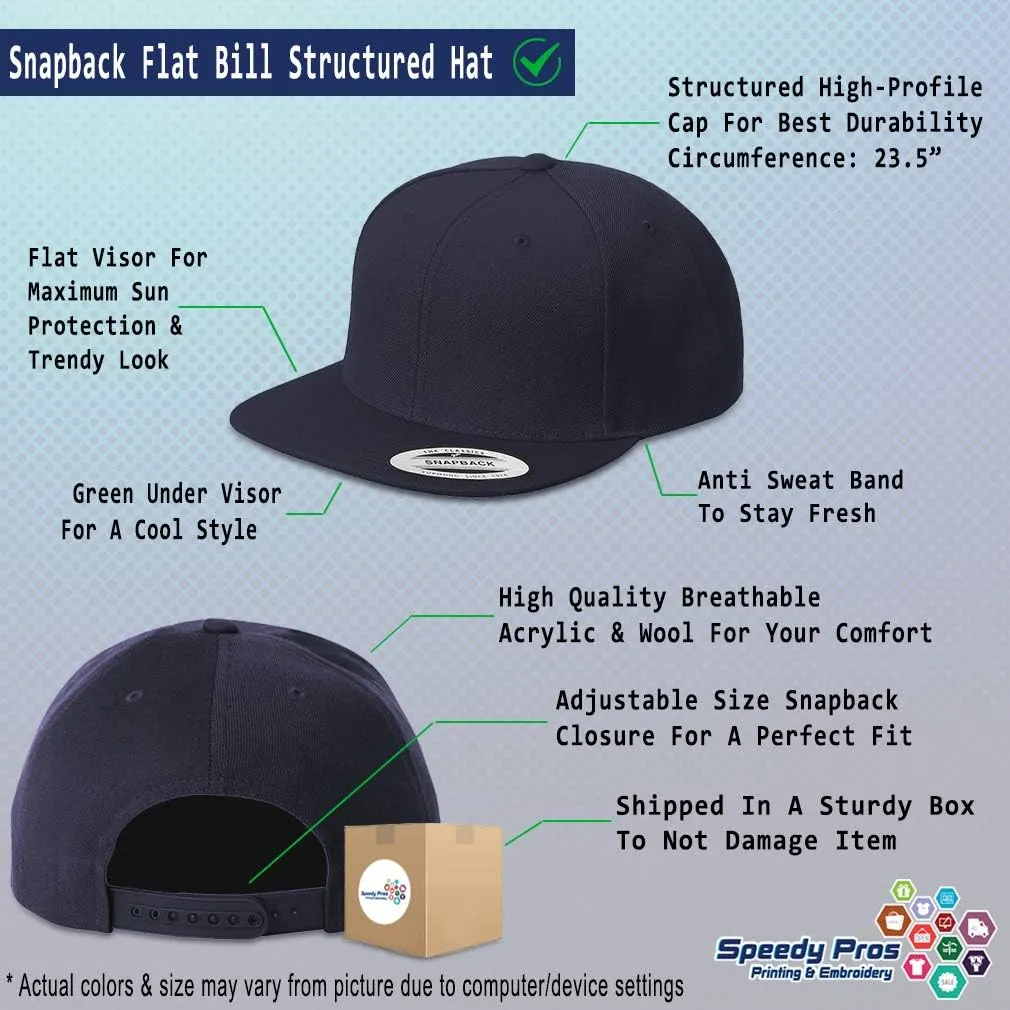 Snapback Hats for Men & Women Custom Personalized Text Flat Bill Baseball Cap
