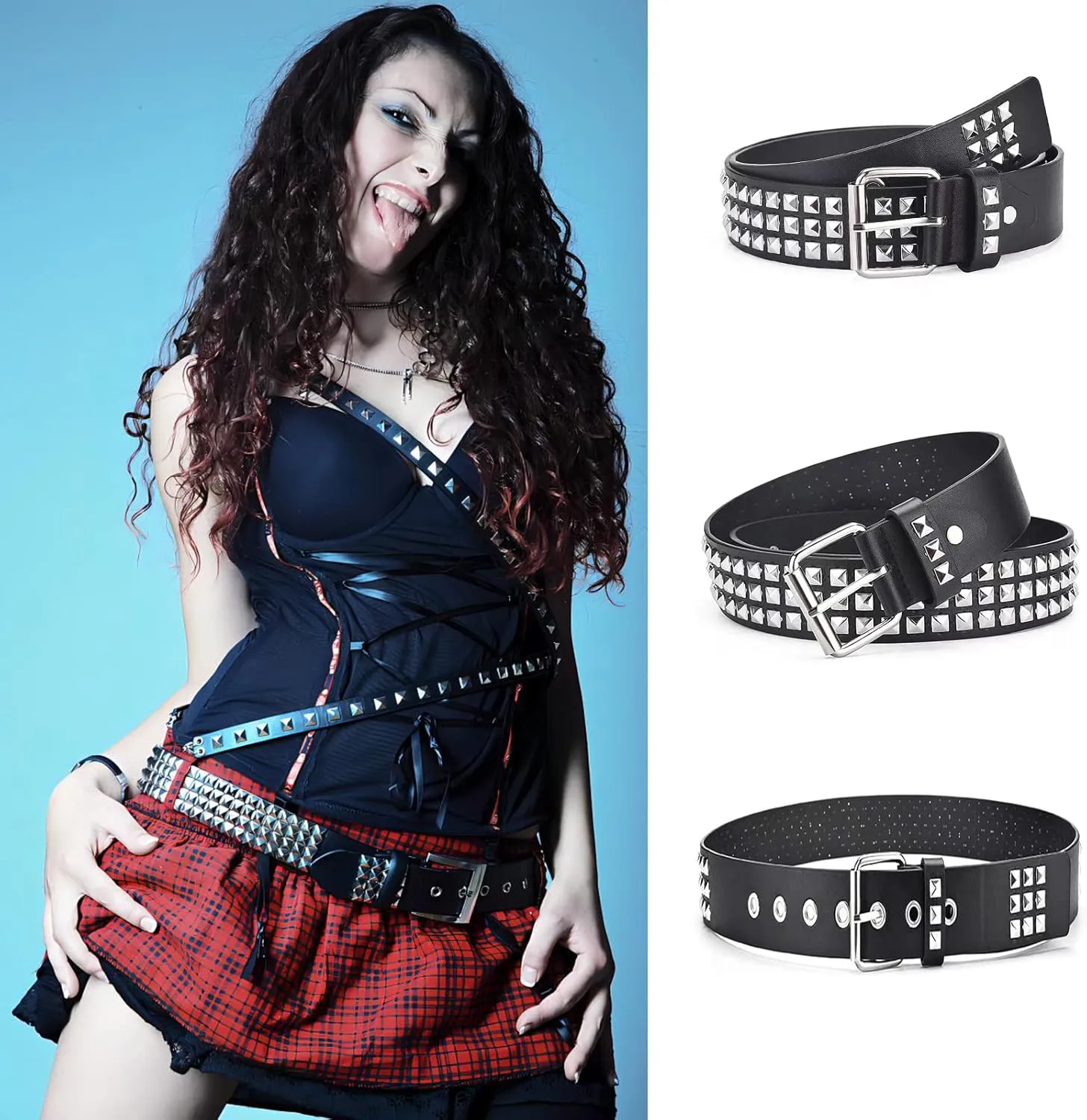 Studded Punk Y2K Goth Belt for Men or Women